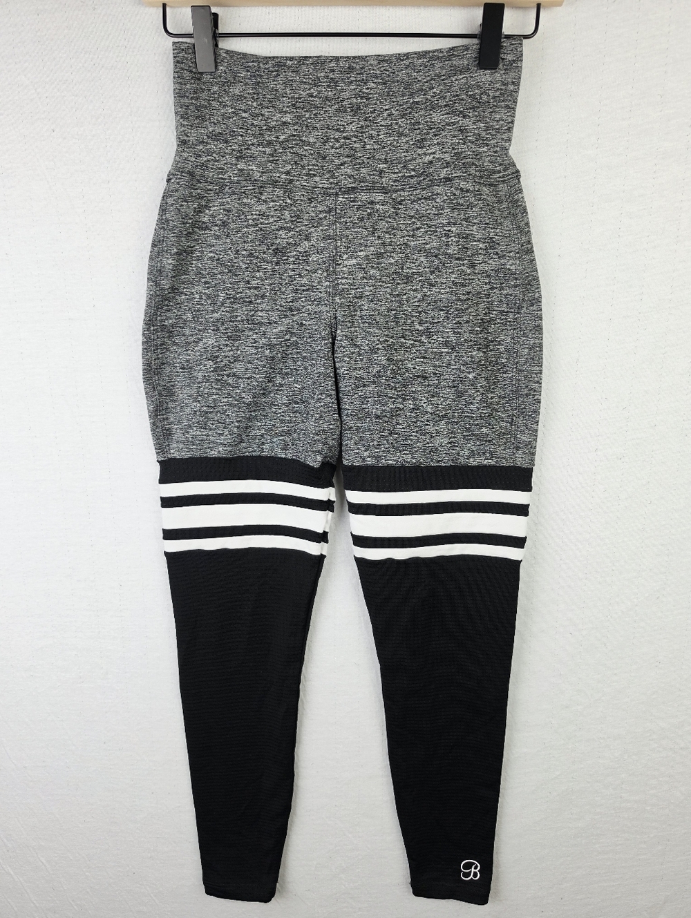 Bombshell Sportswear Leggings Thigh High Sock Gray Spacedye Black size M - Picture 2 of 13